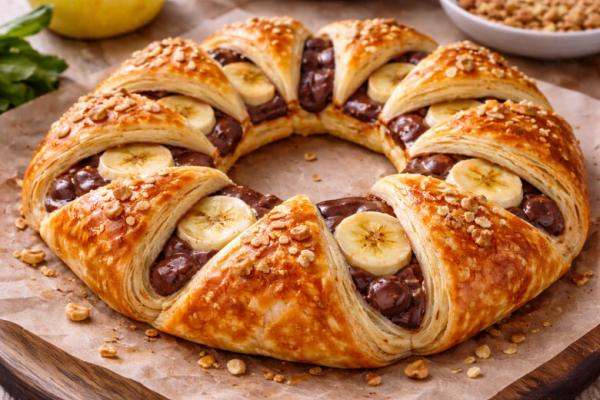 Беру пачку теста, шоколадку и банан &mdash; самый простой пирог, вкуснее магазинных круассанов