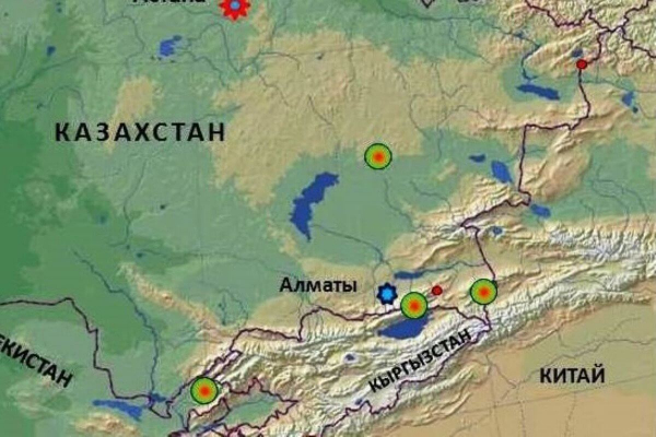 Землетрясение в 252 километрах от Алматы зафиксировали сейсмологи