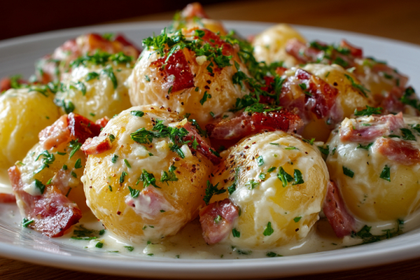 В мундире больше не делаю. Готовлю картофель по-немецки &mdash; в сливках с ветчиной и чесночком&mdash; вкуснее мяса