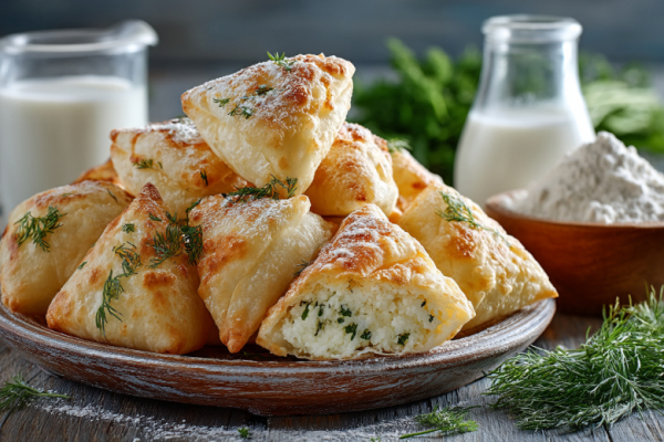 Никаких яиц и дрожжей &mdash; только кефир и мука, а такая вкуснятина: треугольники с начинкой