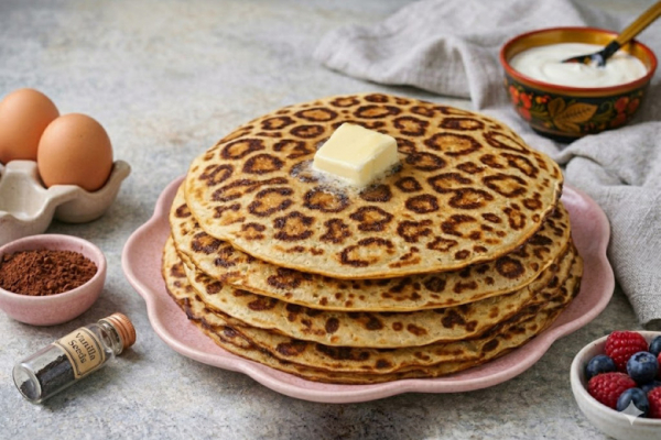 Обычные блины в прошлом. Готовлю трендовые блинчики с леопардовым узором: просто, красиво, безумно вкусно