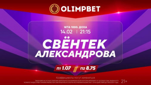 Аналитика на матчи Рыбакиной и Свентек от Olimpbet